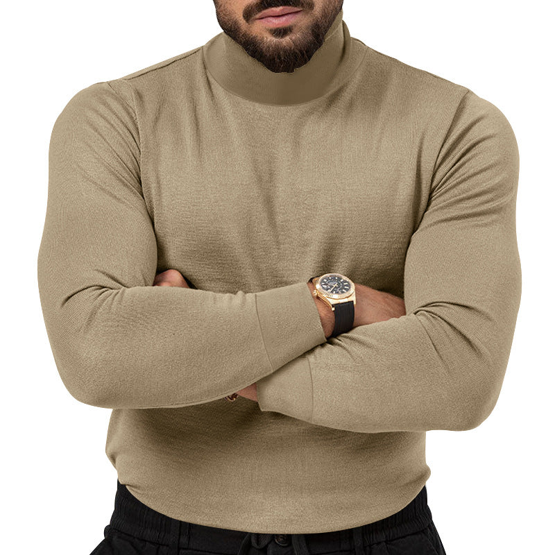 Herren Rollkragenpullover Weich Baumwolle Strukturiert Elegannt