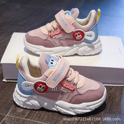 Damen Sneaker Sportlich Kinder Motiv Klettverschluss