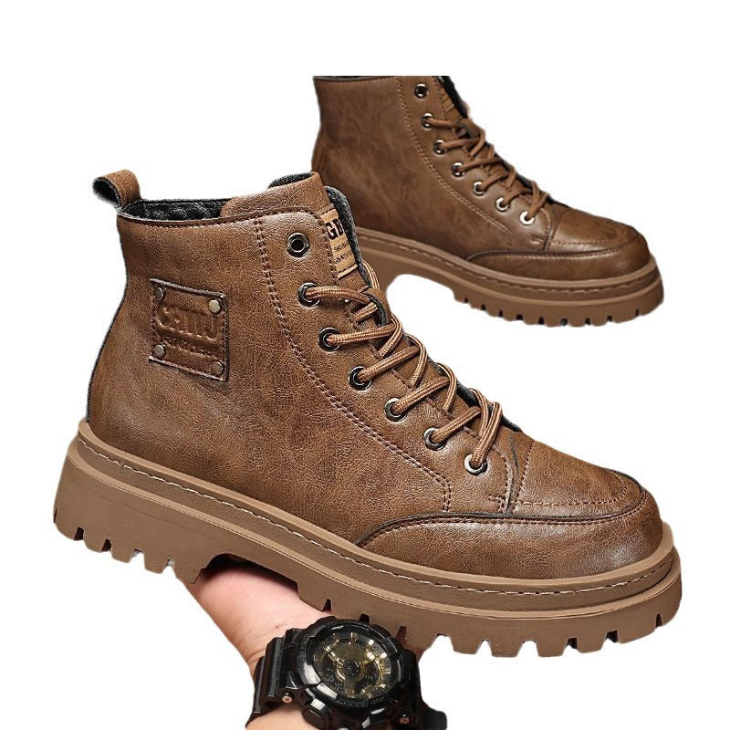 Damen Lederstiefeletten Warm Rutschfest Winterstiefel