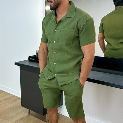 Herren Kurzarm-Shirt-Set Modern Elegant Slimfit