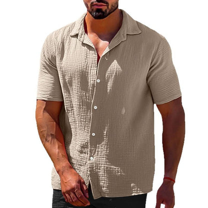 Herren Kurzarmhemd Modern Lässig Knopfdesign