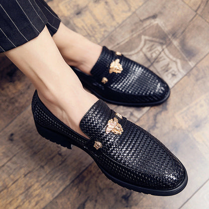 Elegante Damen Mokassins mit Geflecht und Applikationen