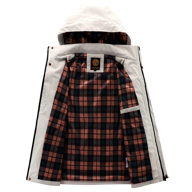 Wetterfeste Herrenjacke mit Kapuze und Taschen Waterproof