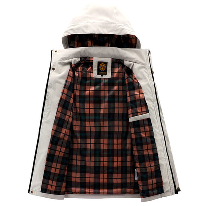 Wetterfeste Herrenjacke mit Kapuze und Taschen Waterproof