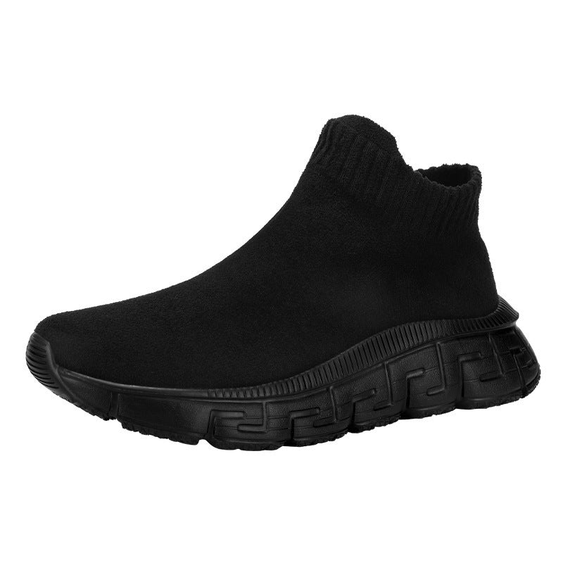Damen Sneaker Bequem Stretch Weite Passform Hochhackig