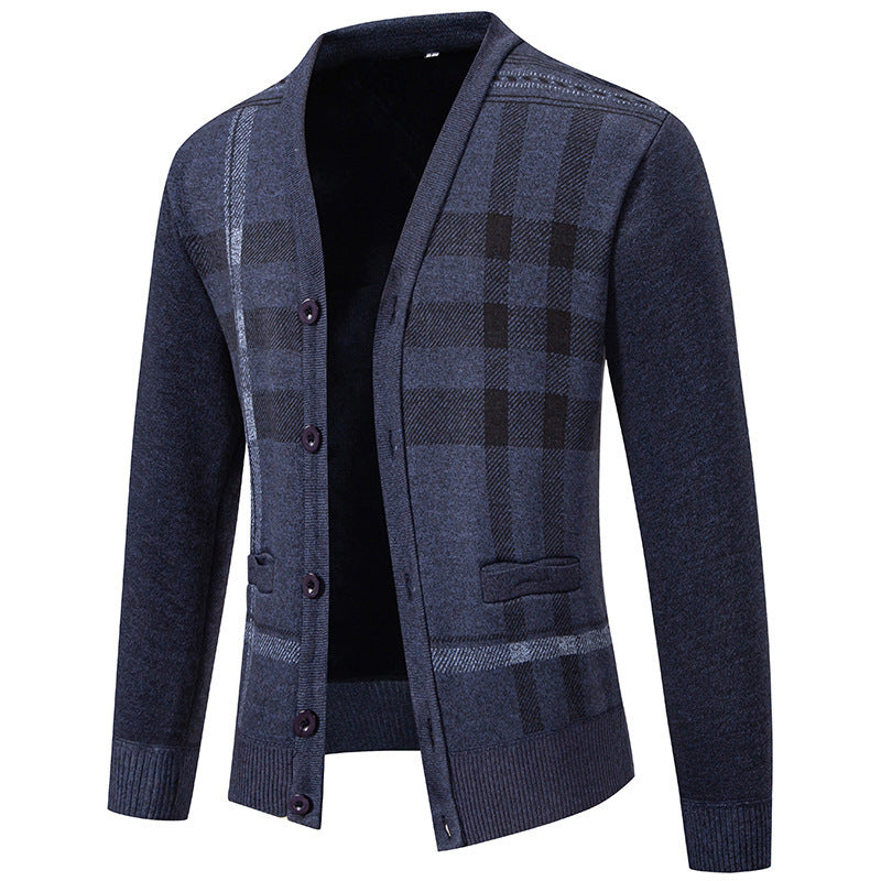Herren Strickjacke Karo Muster Schick Modern - BerlinGlamour