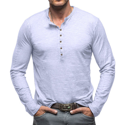Herren Langarmshirt mit Knöpfen Elegant Berlin Style