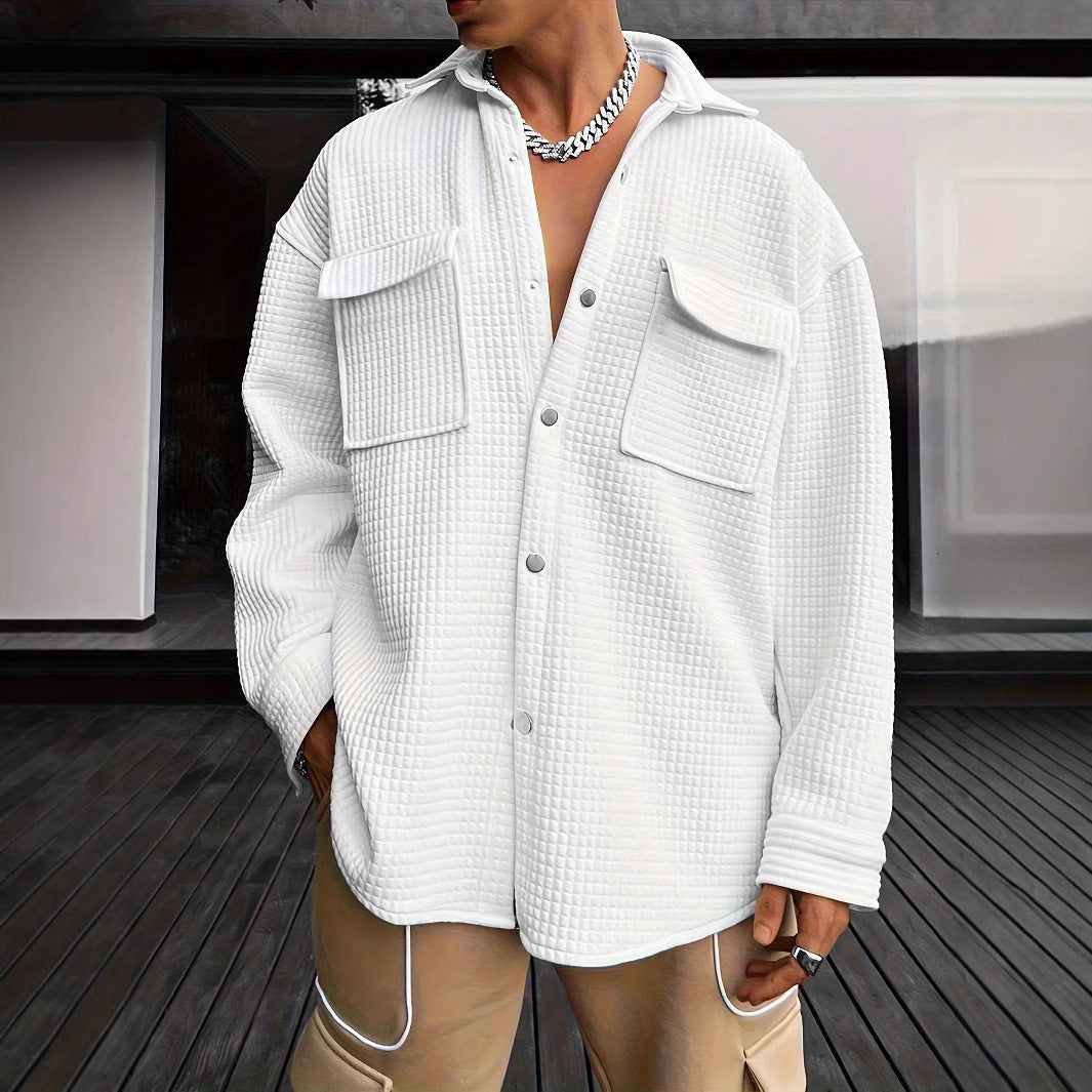 Herren Oversize Hemd Karo mit Taschen Großrahmen Style - BerlinGlamour