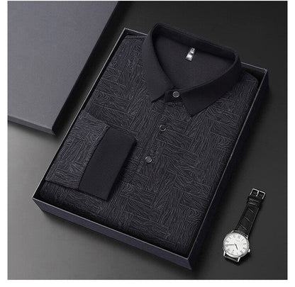 Herren Langarmbluse Elegant Strukturiert Modern