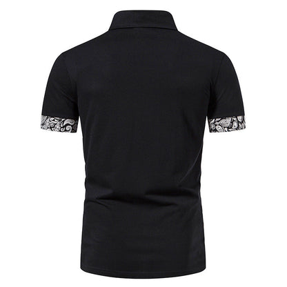 Herren Poloshirt Paisley Muster Sportlich Elegant
