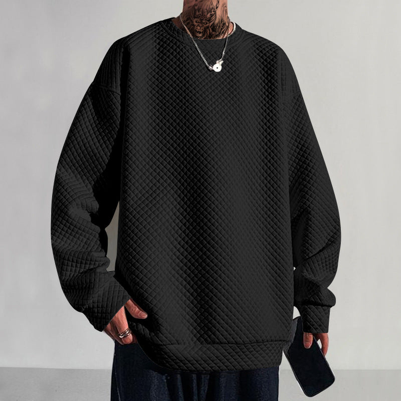 Herren Sweatshirt Oversized Strukturiert Grau Urban