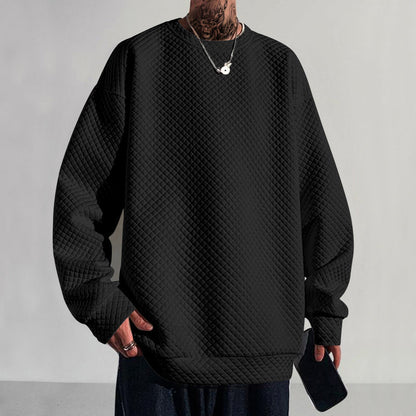 Herren Sweatshirt Oversized Strukturiert Grau Urban