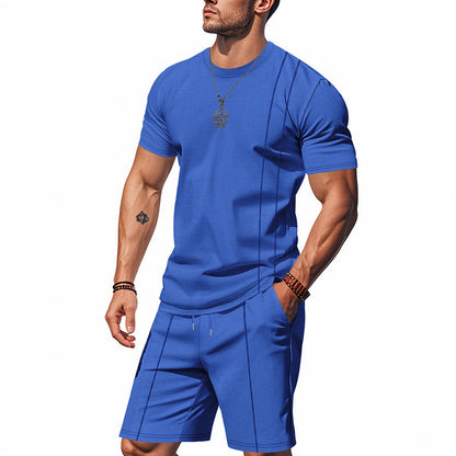 Herren Freizeit-Set Kurzarm Oberteil und Shorts Sportlich Leger