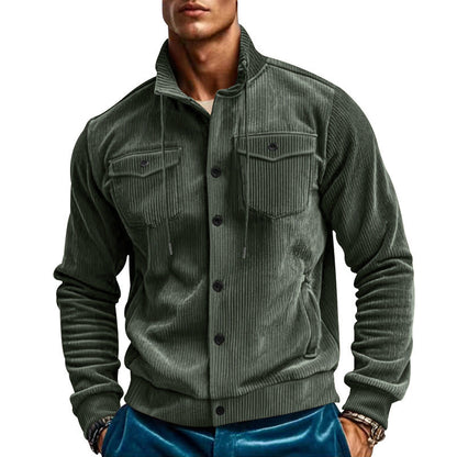 Herren Cordjacke Gestreift Robust Outdoor