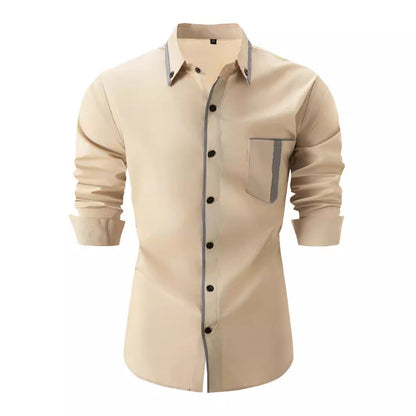 Herren Langarmhemd Modern mit Kontrast Details - BerlinGlamour