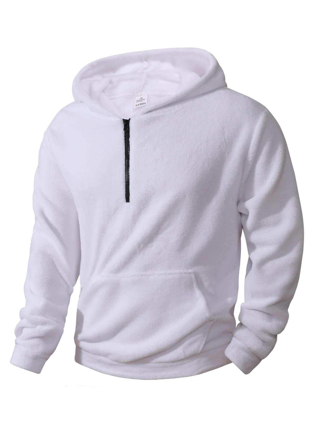 Herren Fleece-Hoodie Halblang Reißverschluss Sportlich