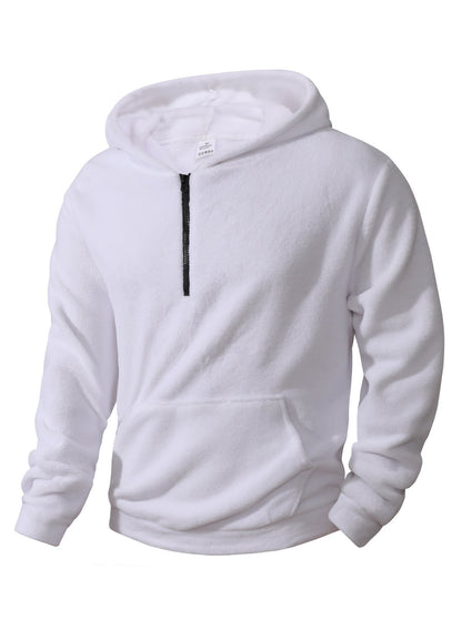 Herren Fleece-Hoodie Halblang Reißverschluss Sportlich