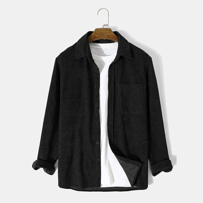 Herren Cordjacke Bequem Grün Lederoptik