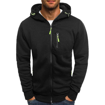 Herren Hoodie Slim Fit mit Reißverschlusstaschen Funktionsjacke
