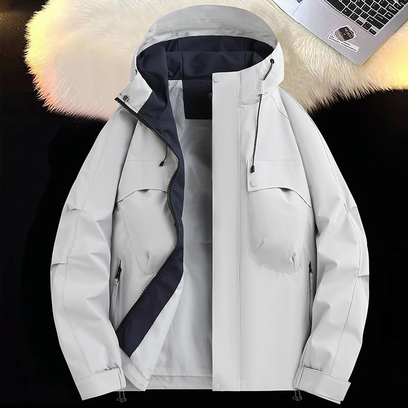 Herren Funktionsjacke atmungsaktiv wasserabweisend mit großen Taschen