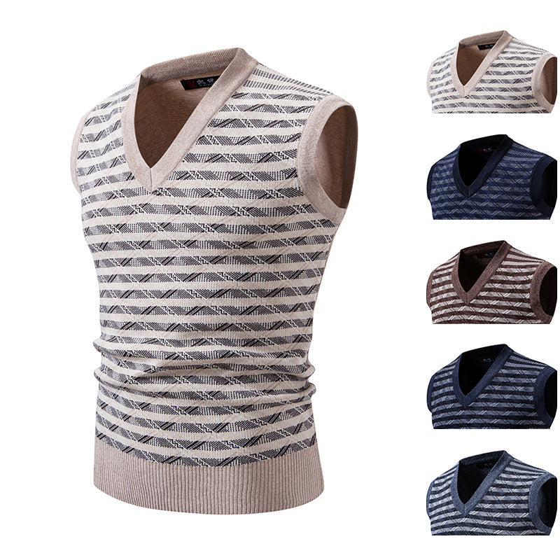 Herren Strickjacke Ärmellos Modern Zopfmuster - BerlinGlamour