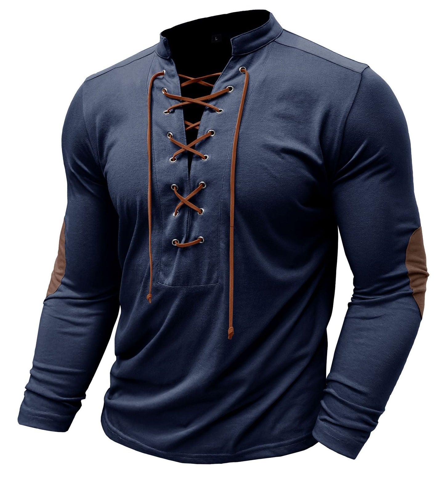 Herren Langarmshirt Modern mit Kontrast Details
