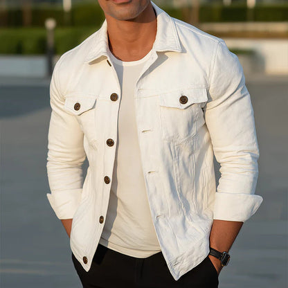 Herren Jacke Baumwoll Modern mit Taschen