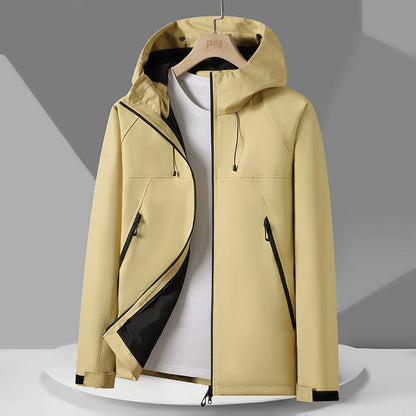 Herren Wetterjacke Atmungsaktiv mit Kapuze Wasserdicht