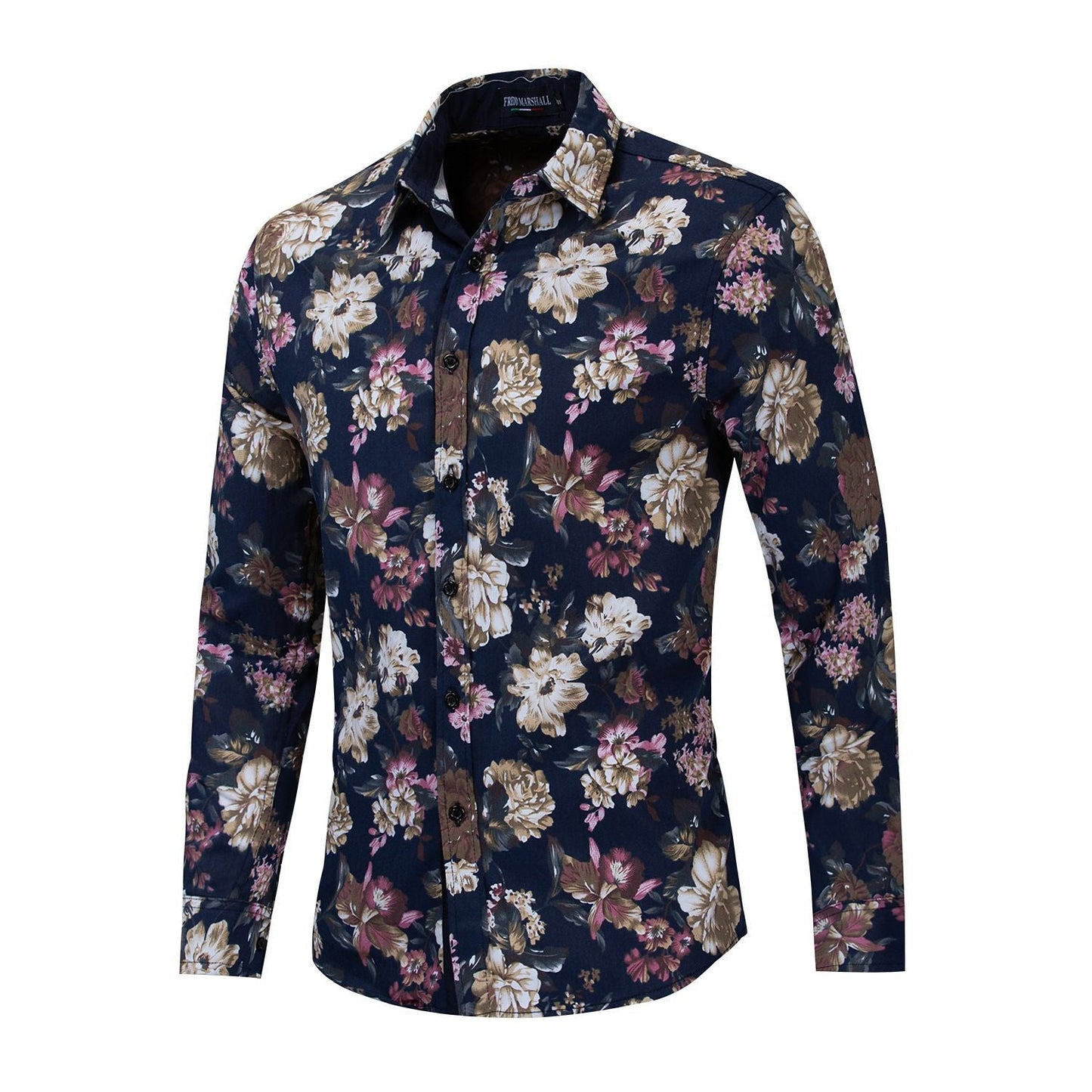 Herren Hemd Elegant Floralmuster Stilvolle Bluse
