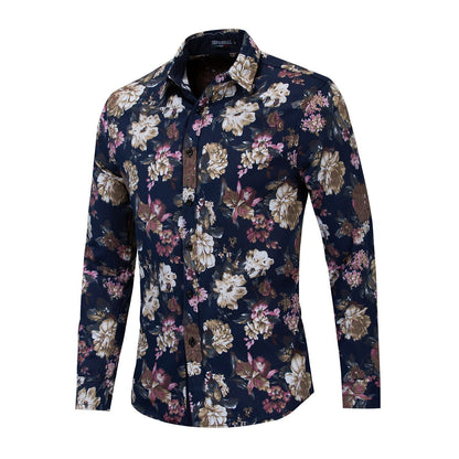 Herren Hemd Elegant Floralmuster Stilvolle Bluse