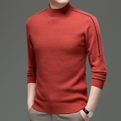 Herren Pullover Modern Strukturiert Hochgeschlossen