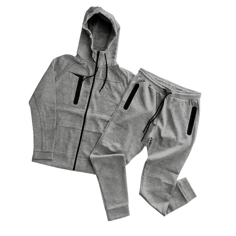 Herren Sportanzug Hoodie Jogger Set Funktionstaschen Modern