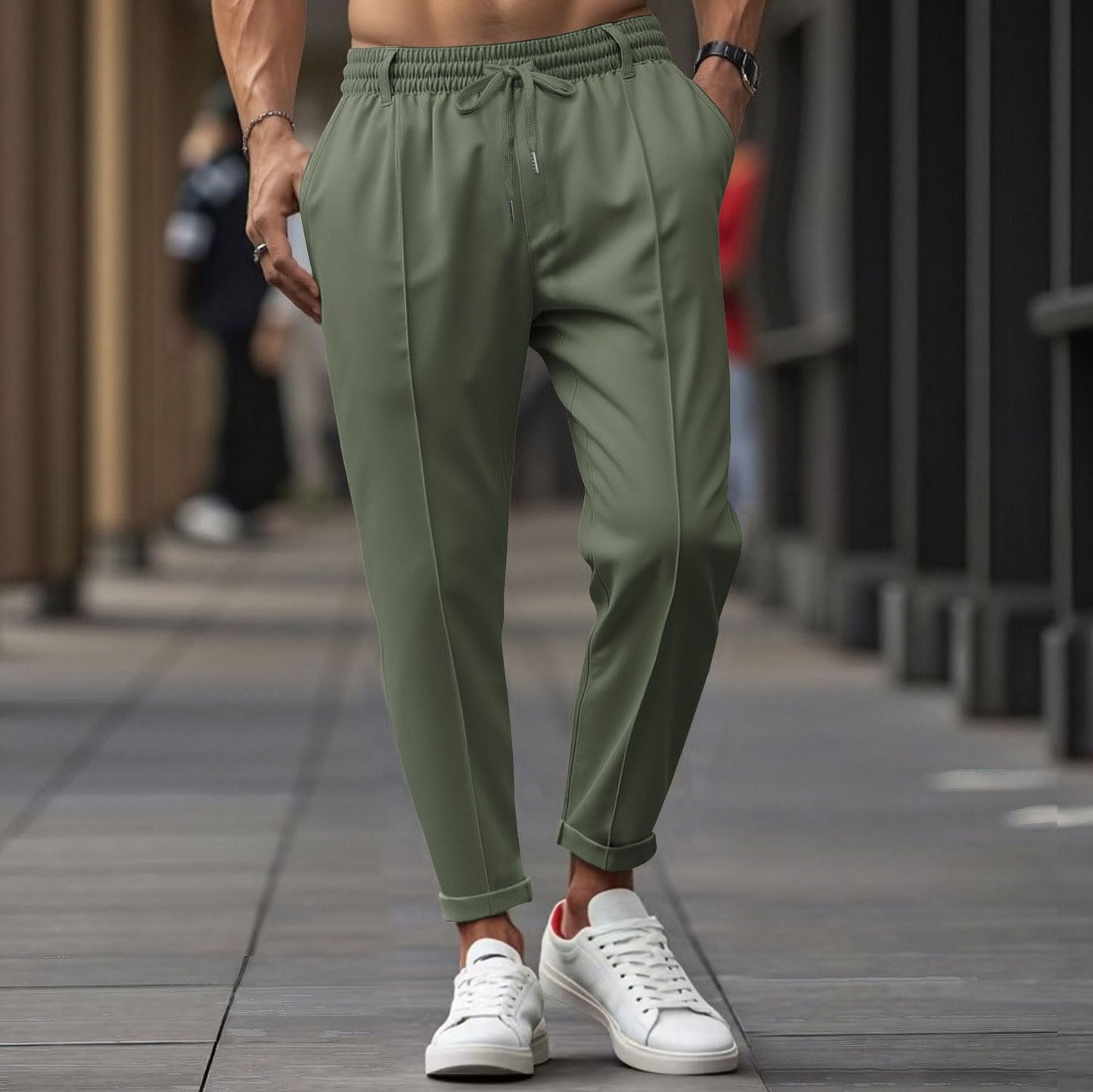 Herren lässige Jogginghose mit elastischem Bund und praktischen Seitentaschen BerlinGlamour → Stylische Jogginghose Elastisch Bund Praktisch Seitentasch BerlinGlamour