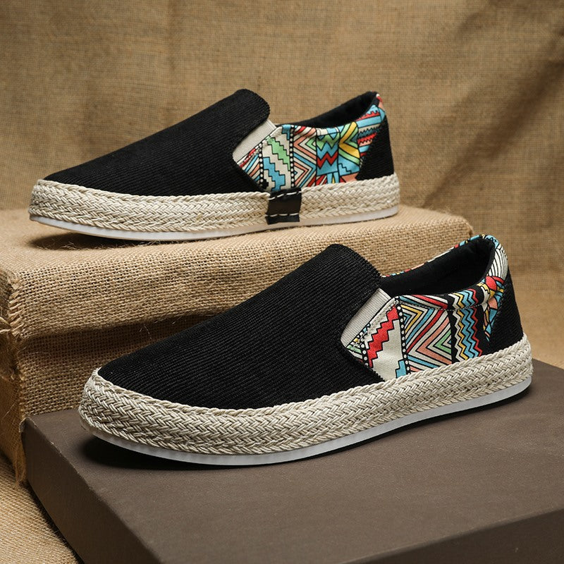Damen Espadrilles Slip-On Sneaker Bunt Ethno Motiv Sommer