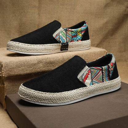 Damen Espadrilles Slip-On Sneaker Bunt Ethno Motiv Sommer