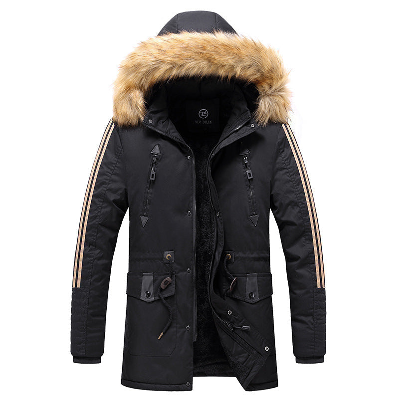 Herren Parka Winterjacke gefüttert mit abnehmbarer Kapuze