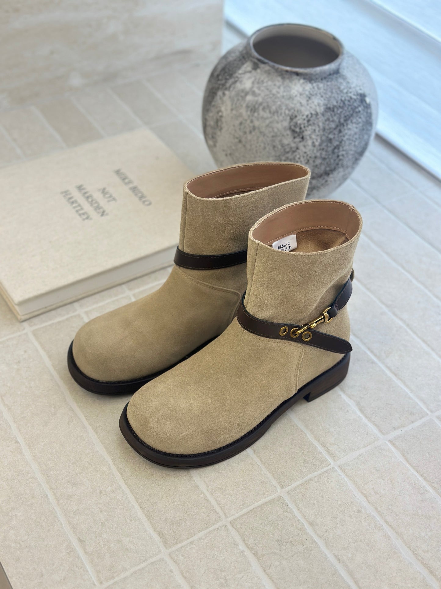 Damen Chelsea Boots Lederoberfläche Modisch Schnalle Hochwertig