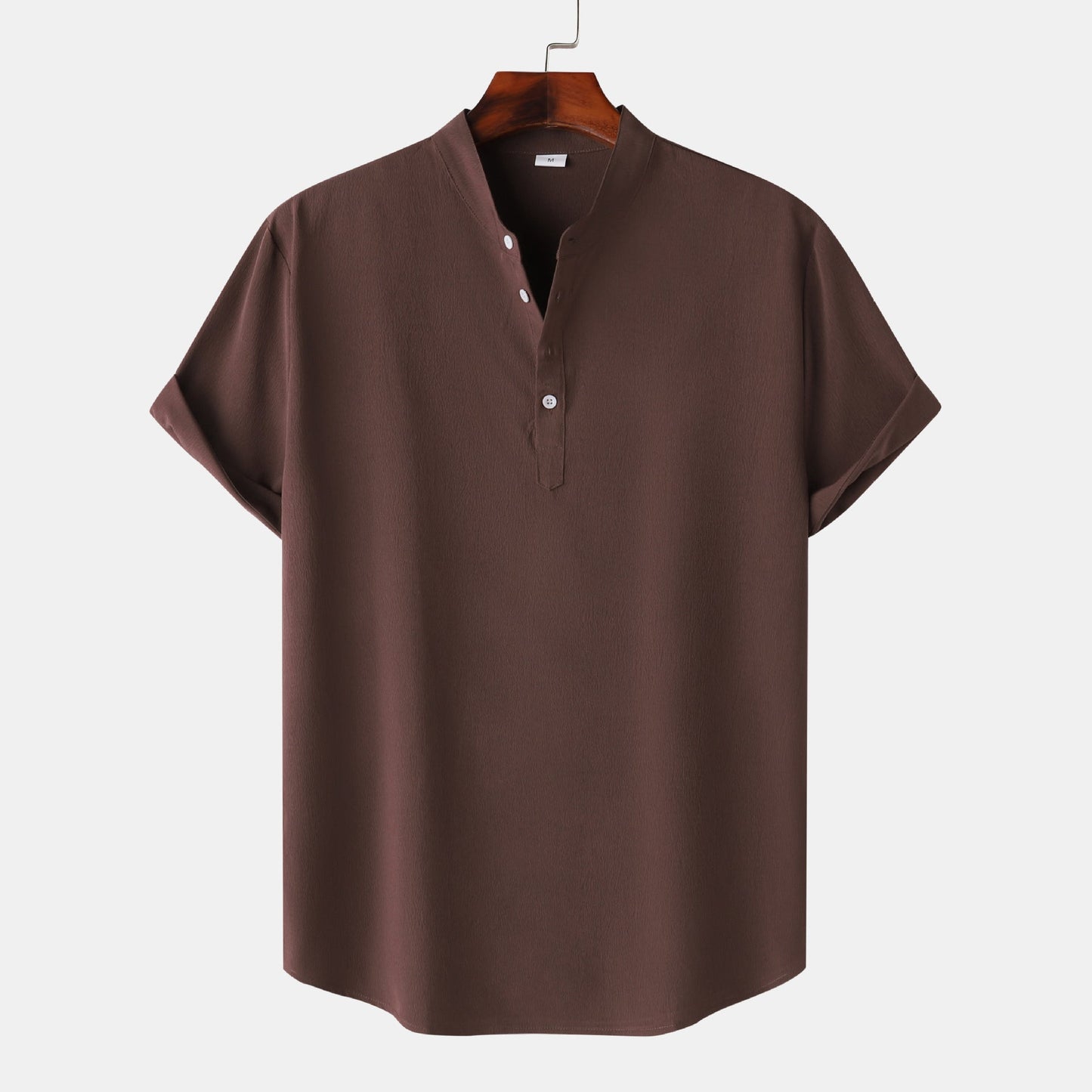 Herren Hemd Kurzarm Modern Henley Design