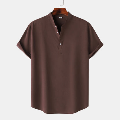 Herren Hemd Kurzarm Modern Henley Design