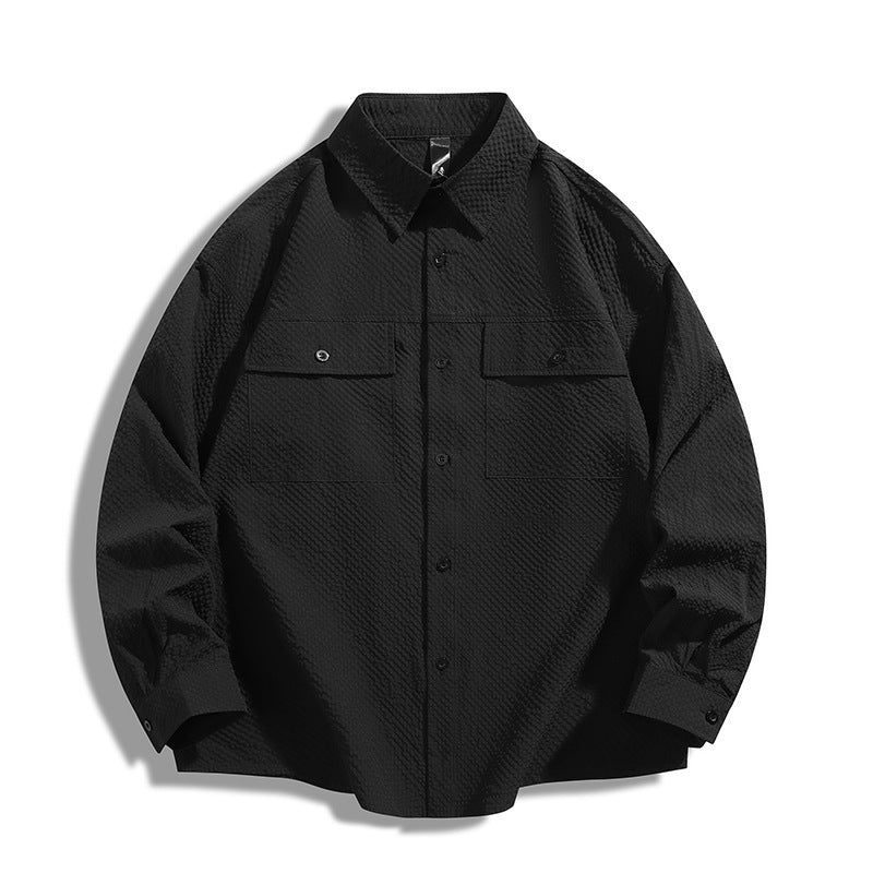 Herren Hemdjacke Lässig Urban mit Struktur Optik - BerlinGlamour