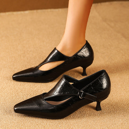 Damen Ballerinas Peeptoe Elegant mit Riemen Komfort