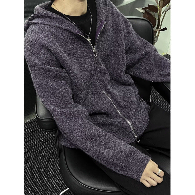 Herren Kapuzenpullover Kuschelig Modern Reißverschluss