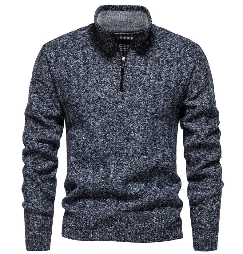 Herren Pullover Stehkragen Zipper Modern Casual