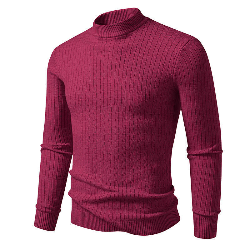 Herren Rollkragenpullover Strukturiert Bequem Warm