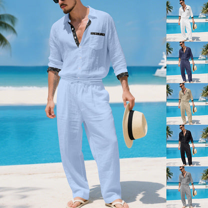 Herren Leinenbluse Elegent mit Taschen Sommer - BerlinGlamour