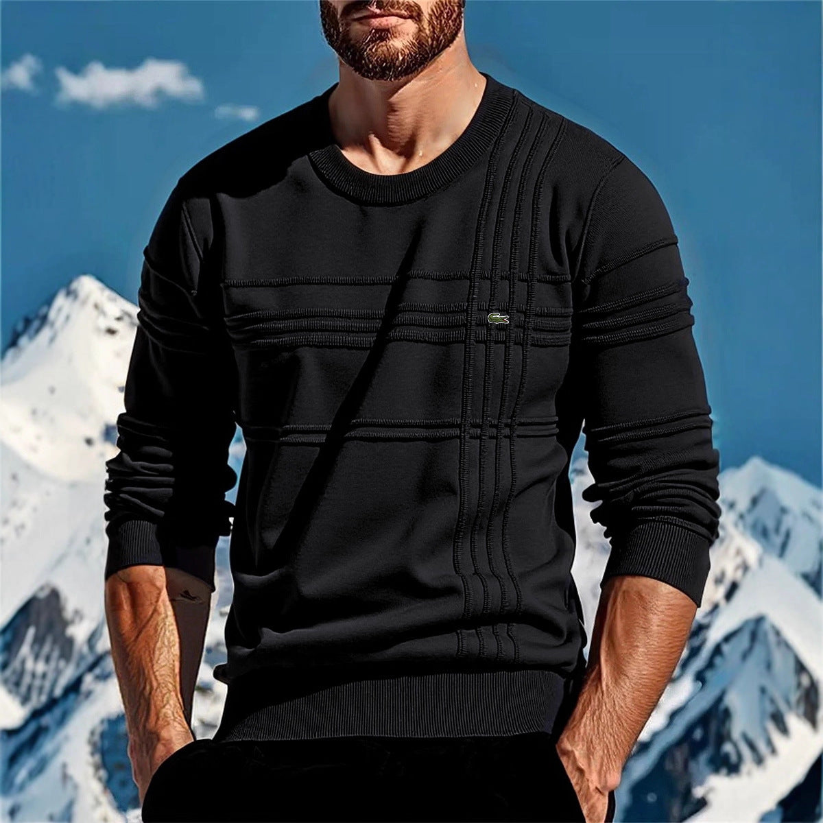 Herren Strickpullover Modern mit Textildetails und Einzigartigem Design