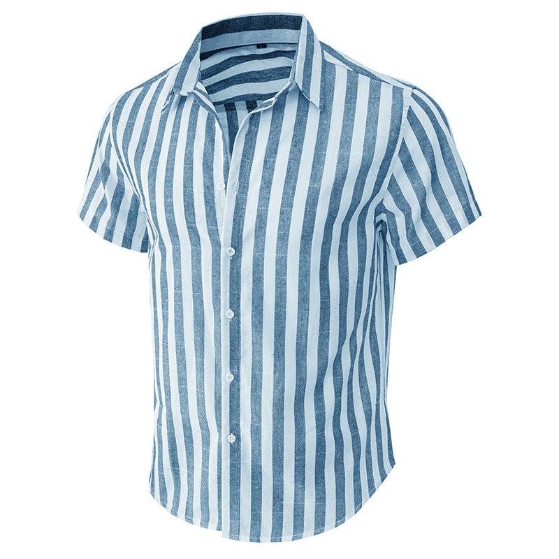 Herren Hemd Kurzarm Streifen Modern