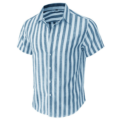 Herren Hemd Kurzarm Streifen Modern