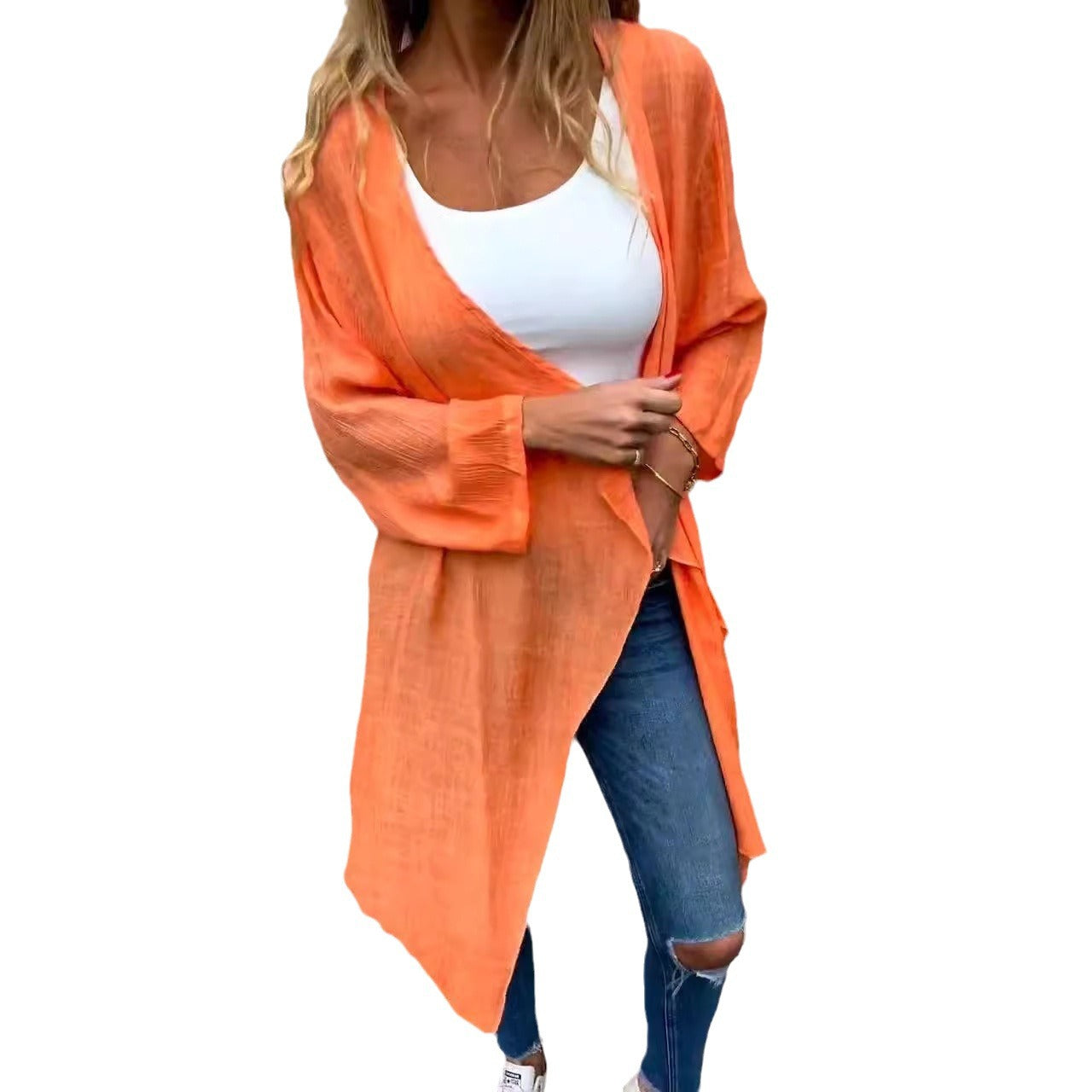 Damen Kimono Leicht Open Front Sommer