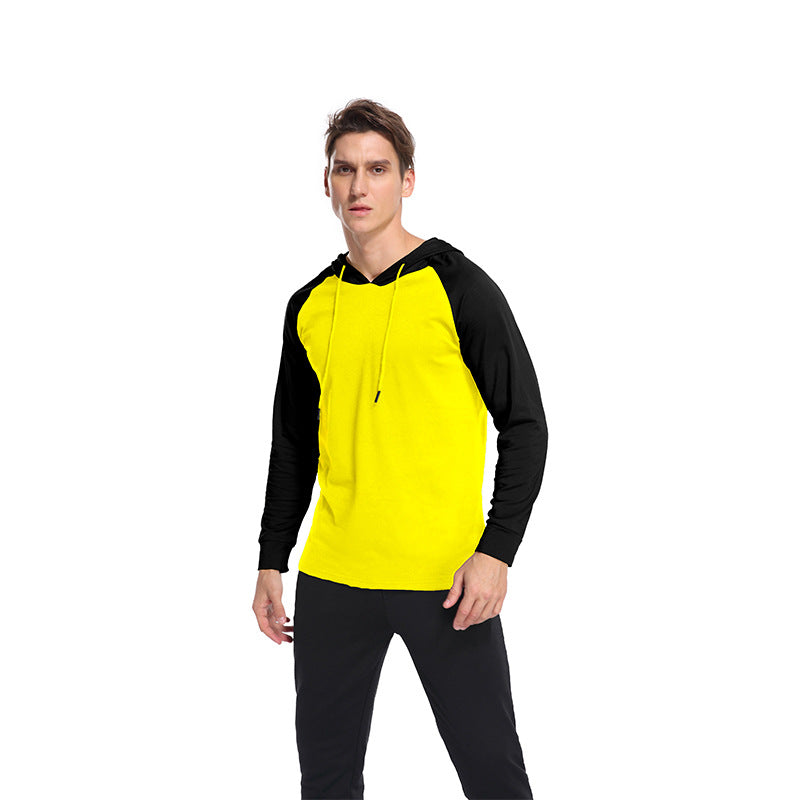 Herren Hoodie Langarmshirt Mit Kontrastärmel Modern